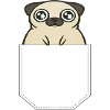 Brusttasche mit Mops Geschenk Idee