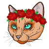 Cat flower wreath