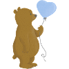 Bear with Blue Heart Balloon