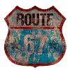 Rustic Route 67 Shield Design