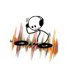 Stick figure DJ - Musicwaves