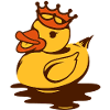 A rubber duck with crown