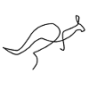 one line kangaroo black