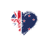 Drapeau de coeur néo-zélandais