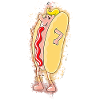 Hotdog sausage bright glowing