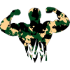 Camouflage bodybuilder
