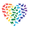 Tierliebe - Regenbogen Herz