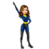 Superheldin in blau