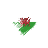 Grungy I Love Wales Heart Flag
