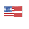 Half Denmark Half USA Flags