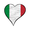 Italy national flag heart