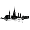 Minimalist City Skyline Silhouette Rheinberg