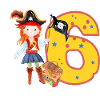 6 Jahre Geburtstag Kind Pirat Mädchen Schatzsuche