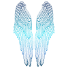 Long Blue Angel Wings
