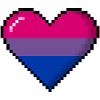 Bisexual Pride 8Bit Pixel Heart
