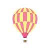 Montgolfière rose jaune – Clipart mignonne