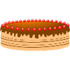 Schokoladentorte mit roten Zuckerperlen