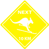 Roadsign kangourou ski