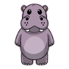 Sweet animal baby hippopotamus