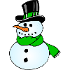 Snowman in Green Scarf