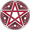 Pentagram wektor wzór serca dobry kolor do wyboru