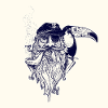pirate toucan tatoo affiche