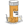 Glückliche Pille-Katzen