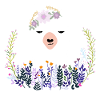 Lama in flowers