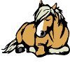 Funny naughty cartoon horse asleep gift