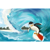 Affiche de pingouin de surf