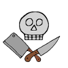 Skull Kitchen Knife Hackebeil