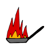 Burning pan, cook, flambé