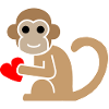 Monkey hjerte dyr kærlighed gave Sød abe primat