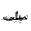 Duisburg Silhouette in Schwarzweiß