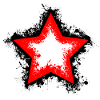 Star splatter black-red