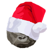 Gorilla mit Weihnachtsmütze, Weihnachtsgeschenk