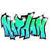 Graffiti Nathan Blå Grön För Pojke