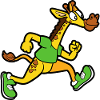 Girafe sprinter jogging athlétisme