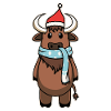 Cute animal baby bison