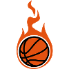 basketball with flames