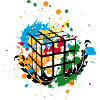 Rubik's Cube Colourful Splatters