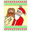 Jesus Santa Friends Xmas