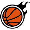 basketball with flames