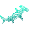 Diver hammerhead shark