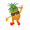 Dancing pineapple with sunglasses