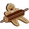 Nudelholz und Lebkuchenmann