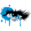 farbiges Auge mit langen Wimpern