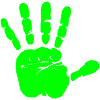 green abstract hand