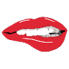 red lips biting