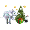 Noël,Éléphant, Lapin, Joyeux Noël